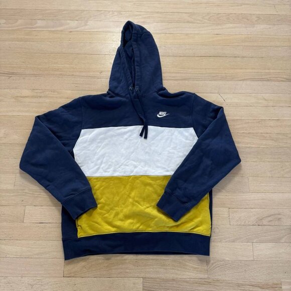 Navy and yellow Nike hoodie men’s size medium - Picture 1 of 7